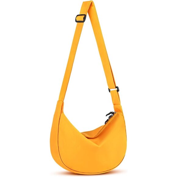 Women Orange Imported Polyester Crossbody Lightweight Crescent Trendy Sling Bag - Picture 1 of 6